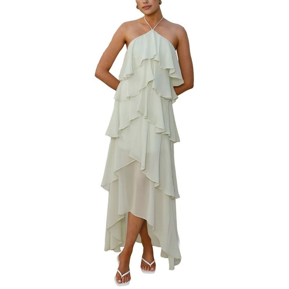 Camila Blanco Womens  Solid Maxi Dress